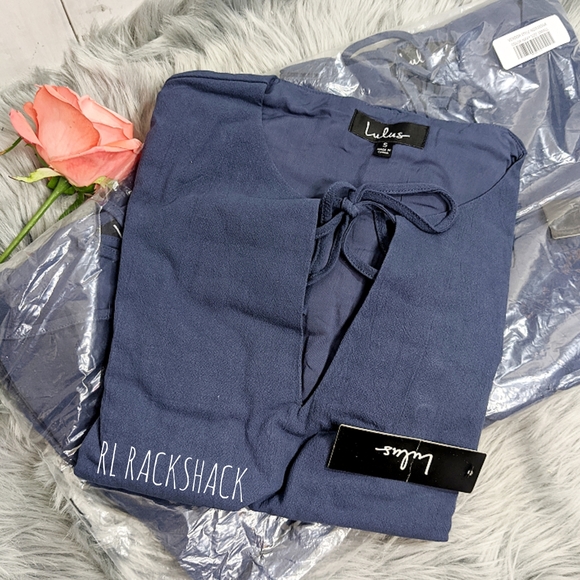 NEW Lulu's Navy Blue Long Sleeve Skater Dress - Picture 6 of 10